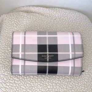 Kate Spade Plaid pink and black crossbody